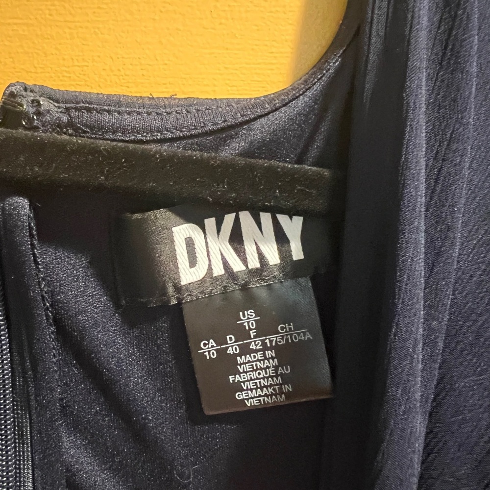 Dkny Navy Dress with Side Tie & Flutter Sleeves - Picture 5 of 5